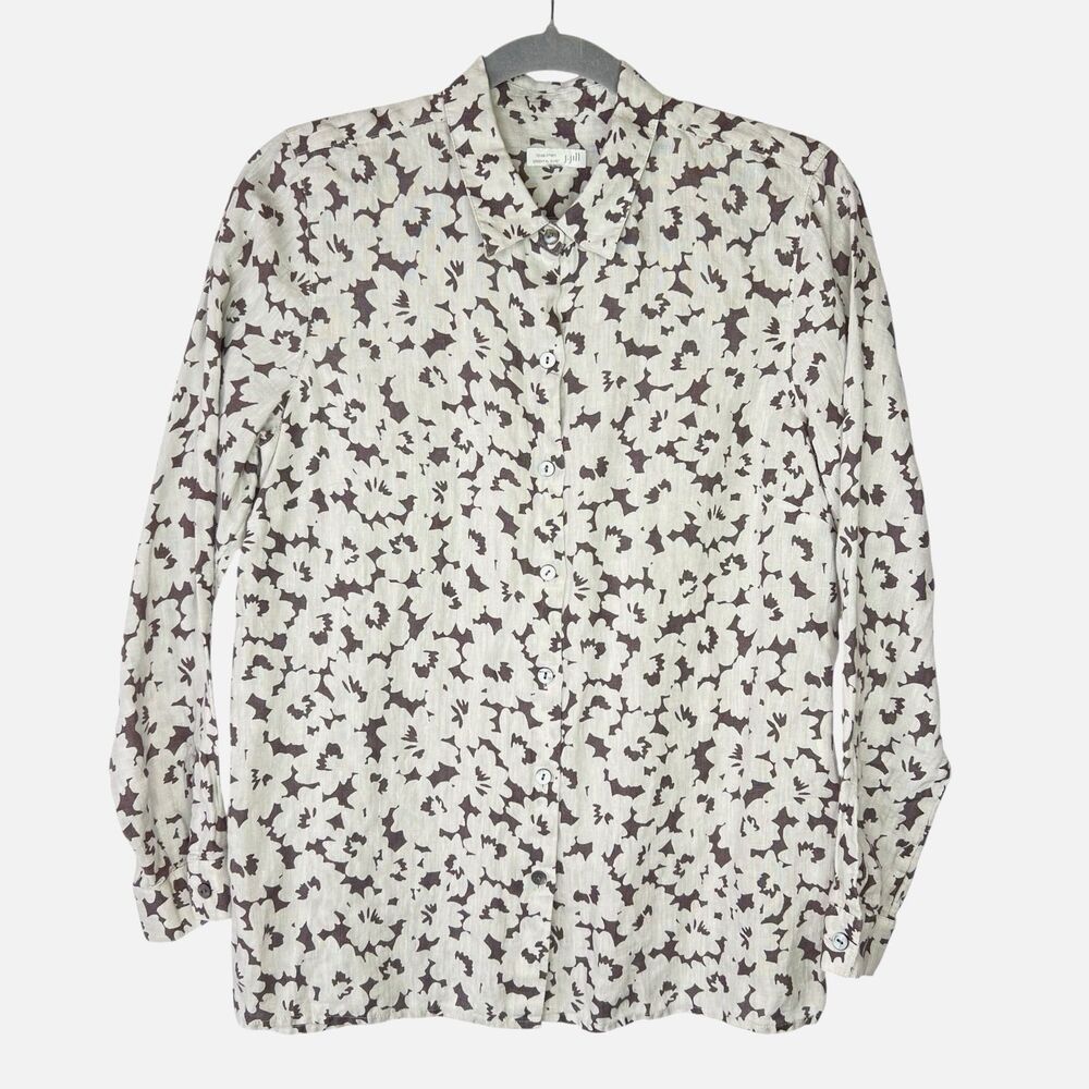 J.Jill Love Linen Essential 100% Linen Shirt Women’s Petite Small Coastal J Jill
